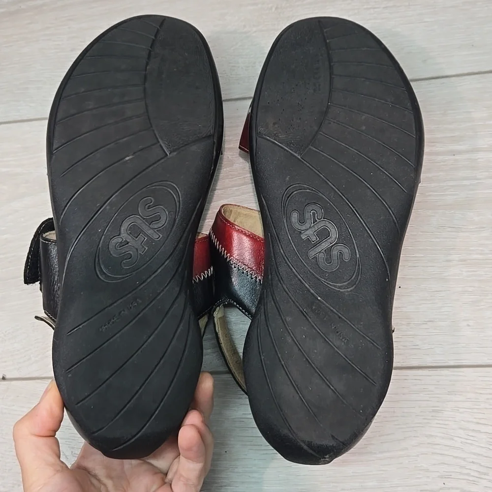 SAS Women Hook&loop Leatger Strappy Sandals Shoes Sz 8.5M